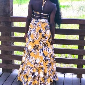 Women’s Flora Mustard Maxi Dress